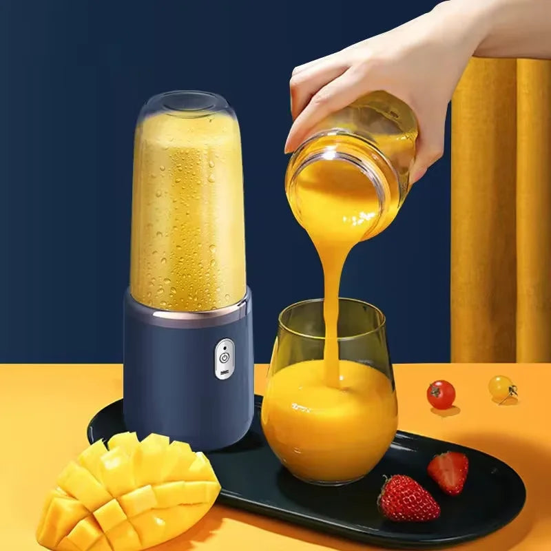 6 Blades Electric Juicer Cup 2 Cups For Travel Portable Juicer Mixer Usb Charge Fresh Fruit Juice Personal Blender Smoothie