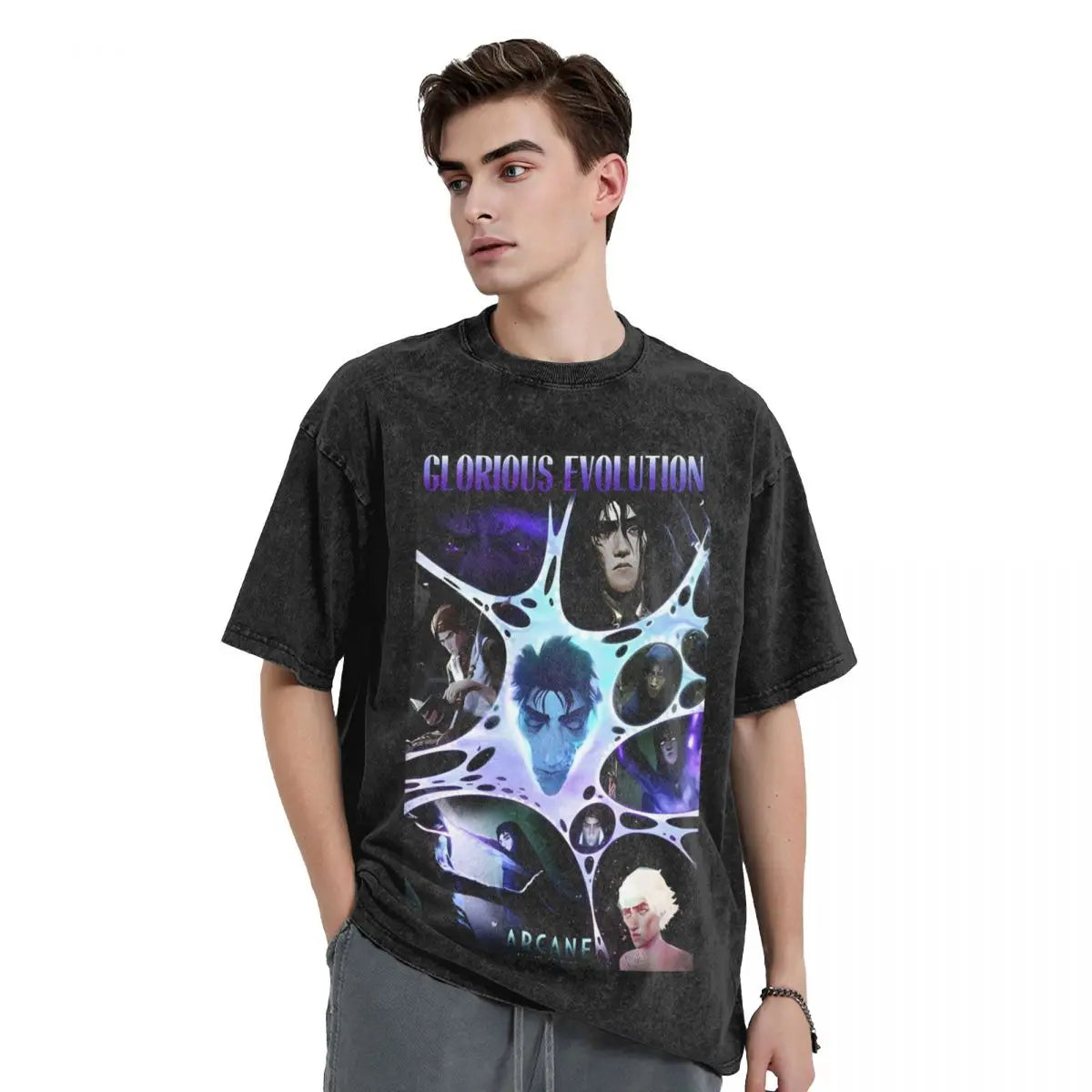 Men VIKTOR Arcane Anime T-Shirts Tees Summer Y2K Basic Short Sleeve T-Shirt O-Neck Harajuku Casual Tee Shirt Hot Sale Surpriseshopper.com