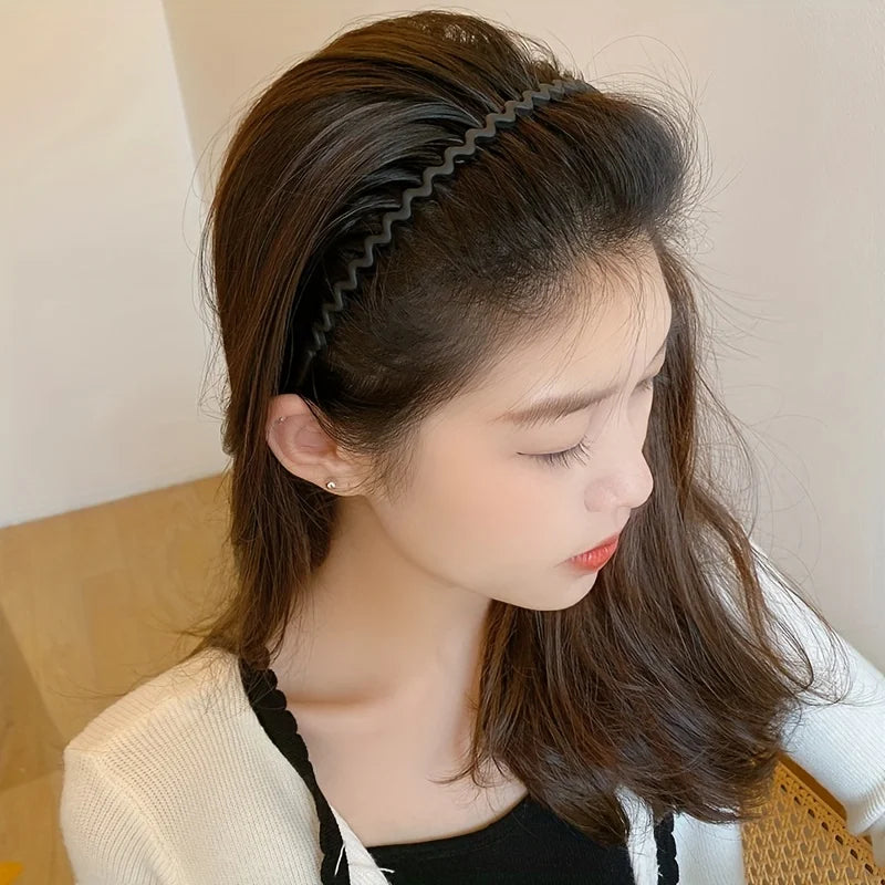 1/2/3pcs Hair Clip Frosted Color Headband Women's Non-slip Band Teeth Simple Pressure Headband Face Headband Hair Accessories