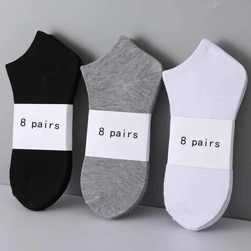 Invisible Comfort: 8 Pairs of Summer Boat Socks for Men & Women