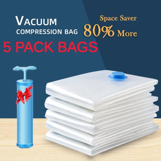 Vacuum Clothing Storage Bags Vacuum Packet Vacuum Sealer Bags for Clothes Travel Compression Bag Pack Organizer with Hand Pump