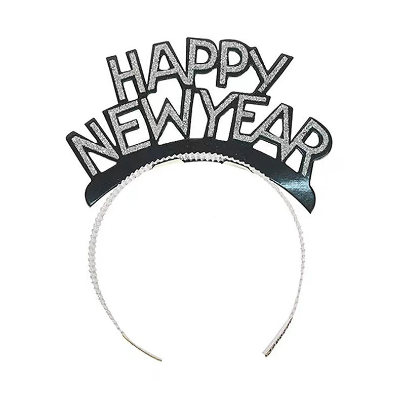 5Pcs Glitter Happy New Year Hair Hoop Headband Paper Sequin Letter Hairband Headwear for 2025 New Year Party Hair Accessories - Surpriseshopper.com