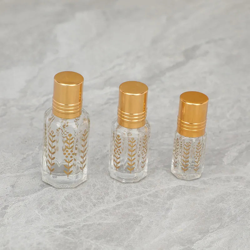 3ml 6ml Glass Roll on Bottle Mini Essential Oil Container Portable Sample Lip Oil Roller Bottle Empty Refillable Perfume Bottles