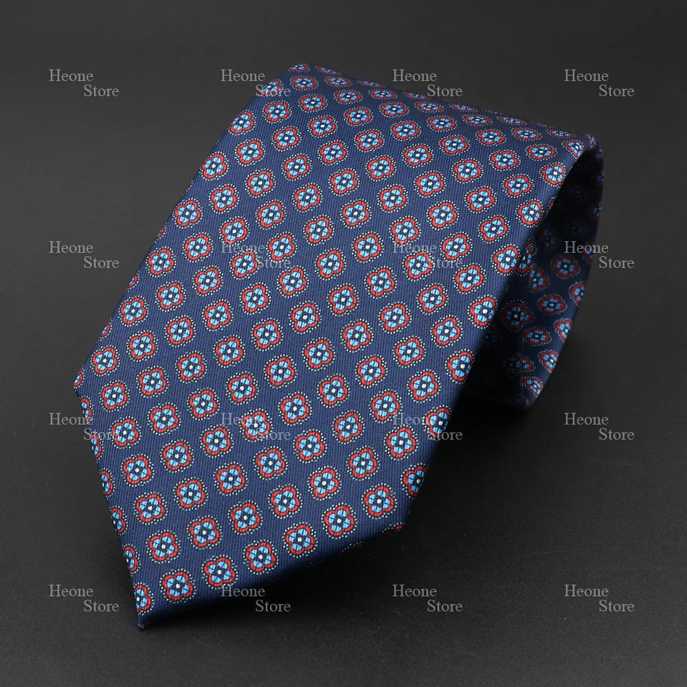 Super Soft Bohemian Silk Polyester Ties For Men Novelty Design Blue Light Color Wedding Office Business Gravata Printed Tie Gift