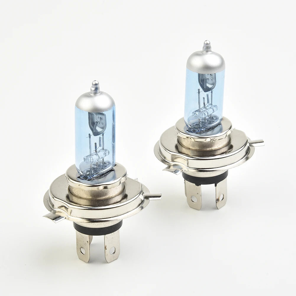 2pcs H4 100W 4500K Car Xenon Gas Halogen Headlight 12V Super Bright Lamp Bulbs Blue Shell Automobile Daytime Running Lights