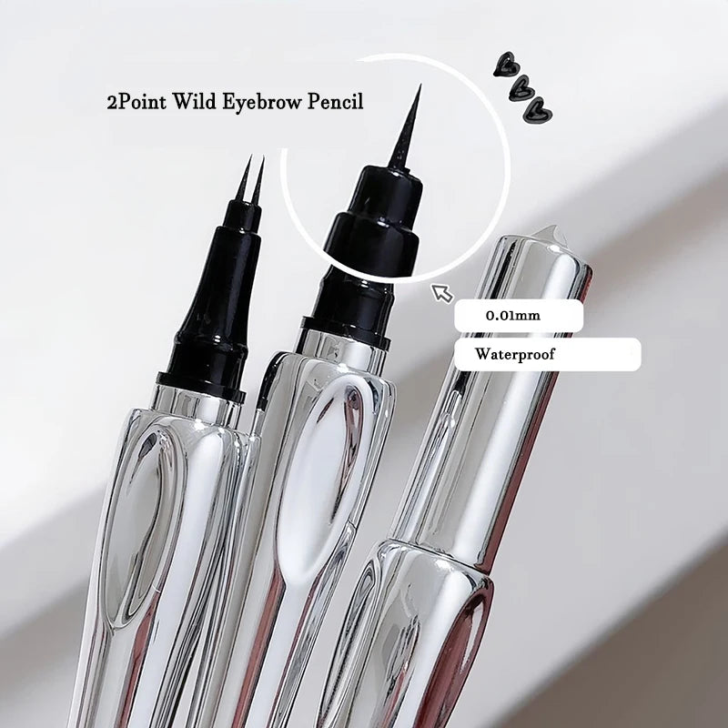 2 Point Eyebrow Pen Waterproof Liquid Tattoo Eyebrow Enhancers Long Lasting 0.01MM Ultra Thin Eyebrow Eyelash Pen Cosmetics - Surpriseshopper.com