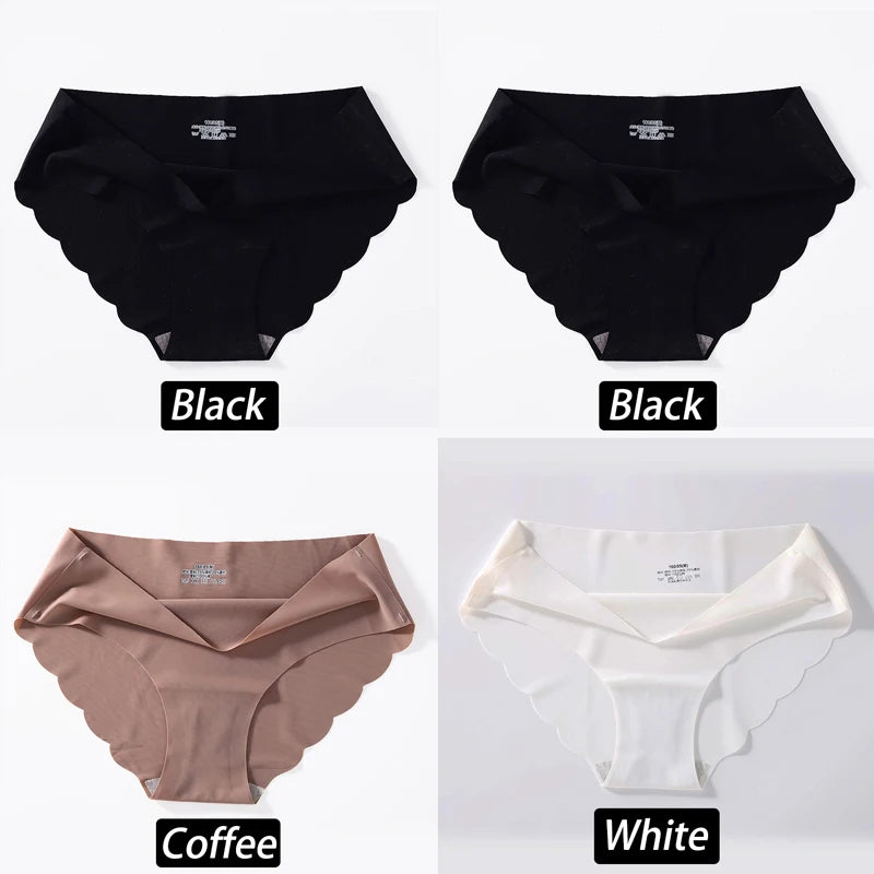 4PCS/Set Seamless Silk Briefs Sexy Panties For Women