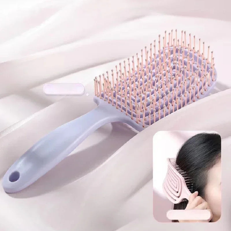 Scalp Bliss: Elastic Massage Detangling Hair Brush