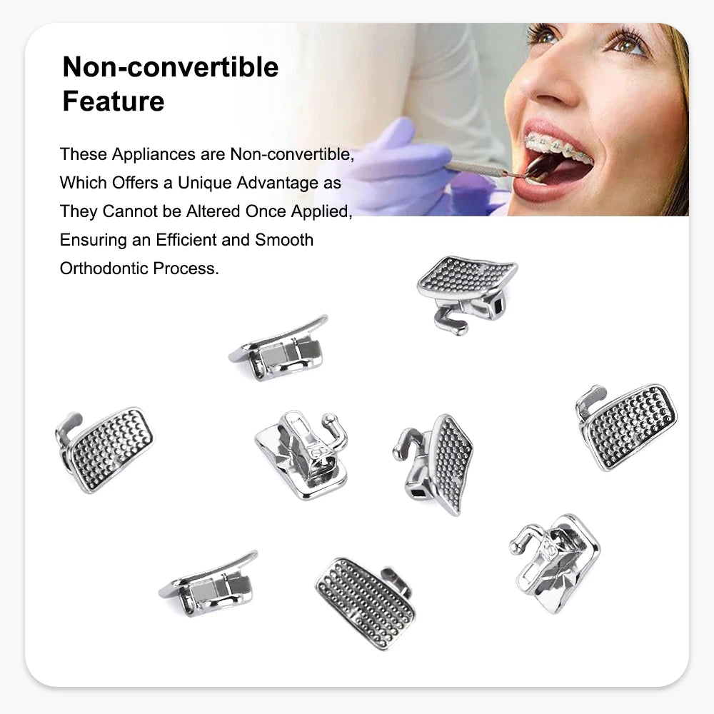 80Pcs/ 20Sets Dental Orthodontic Bondable Buccal Tubes Monoblock Single Non-Convertible Roth MBT 0.022 Dentistry Instrument