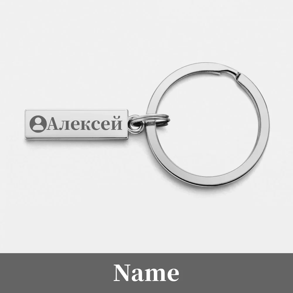 Anti-lost Keychain Small Chic Personalized Customized Keyring  for Car Name Phone Number Men Women Gift  Key Chain Holder P021 Surpriseshopper.com