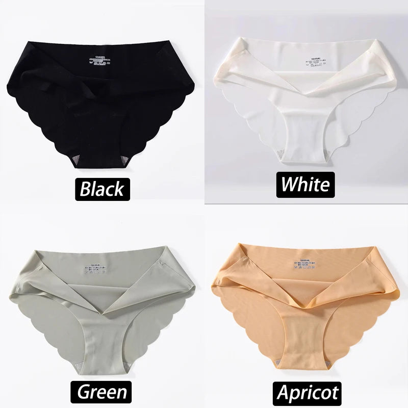 4PCS/Set Seamless Silk Briefs Sexy Panties For Women