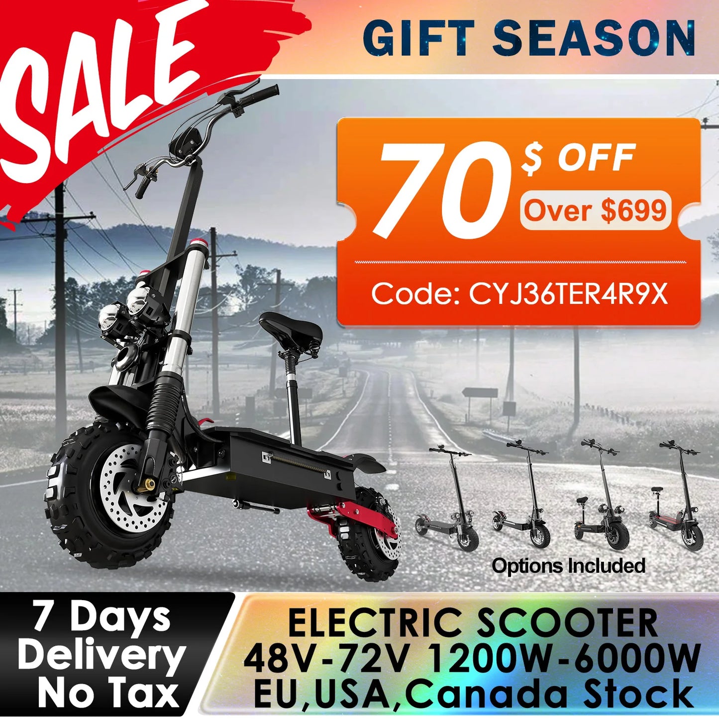 1200W-6000W Adult Electric Scooter 55-90km/h Fast E scooter X60 X48 X700 Dual Drive Foldable Skateboard with Seat 2 wheels Moped