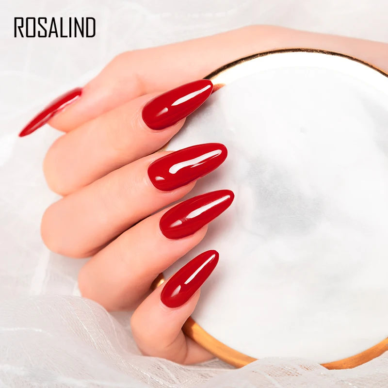 ROSALIND 15ML Pure Colors Nail Polish For Art Manciure Design Gel Nail Base Top Coat Semi Permanent Soak Off UV Gel Nail Varnish - Surpriseshopper.com