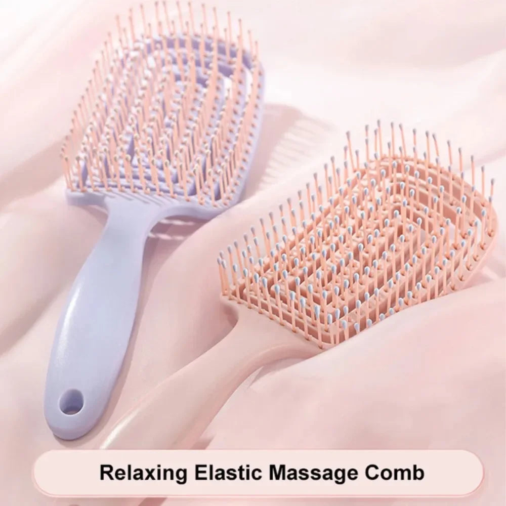 Scalp Bliss: Elastic Massage Detangling Hair Brush