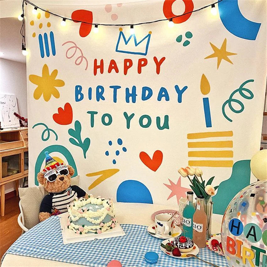 PartyPop: Kawaii Birthday Celebration Tapestry