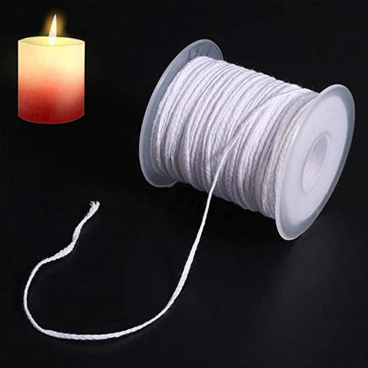 61m Cotton Woven Candle Wick DIY Handmade Candle Making Accessories Smokeless All Natural 24 Strand Candle Wicks 1 Roll 200 Feet