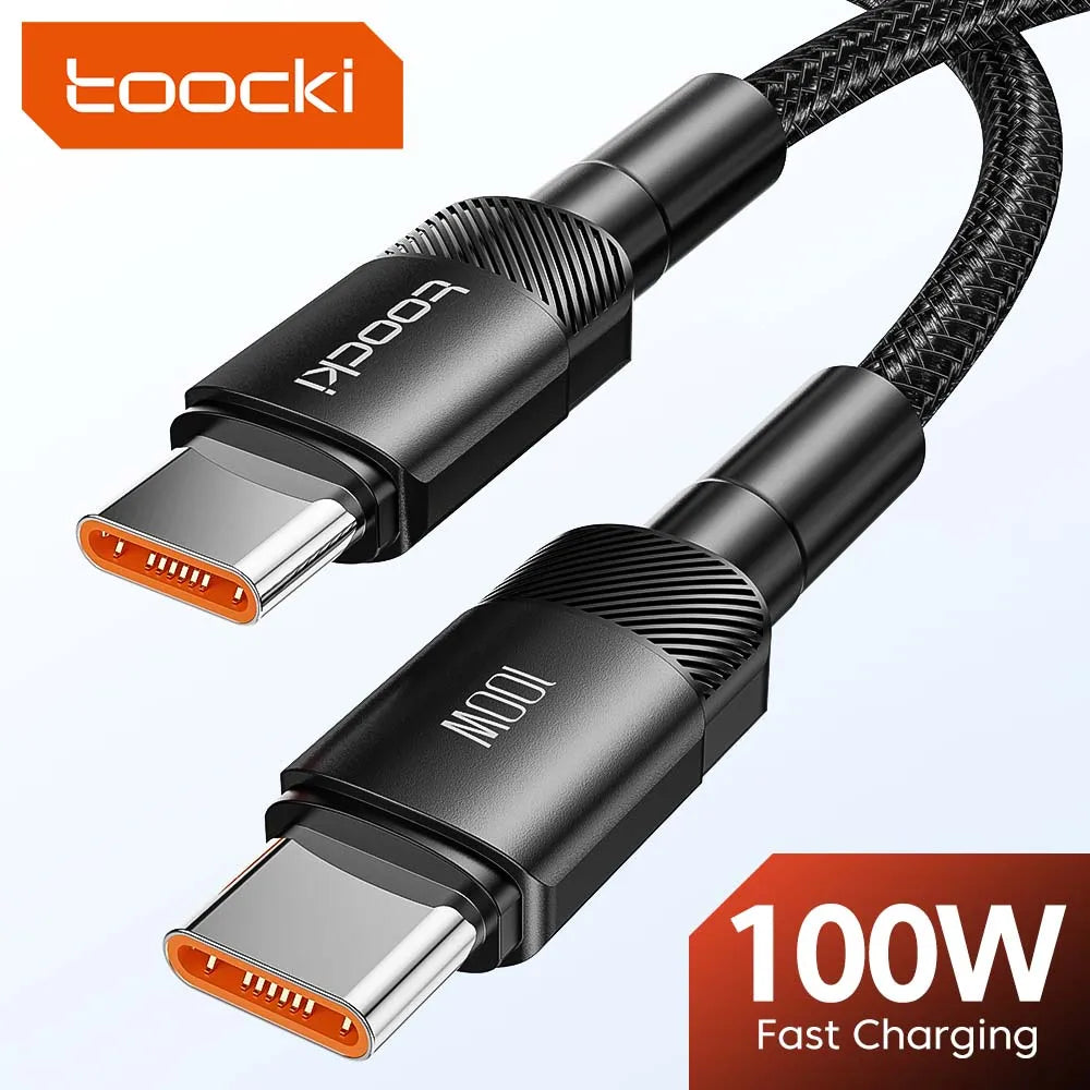 Toocki 100W Type C to USB C Cable PD 3.0 Quick Charge 4.0 Fast Charging Type C to Type C for iPhone 15 Macbook Samsung Xiaomi - Surpriseshopper.com