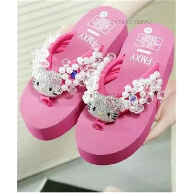 Kitty Comfort: Y2K Platform Beach Slides