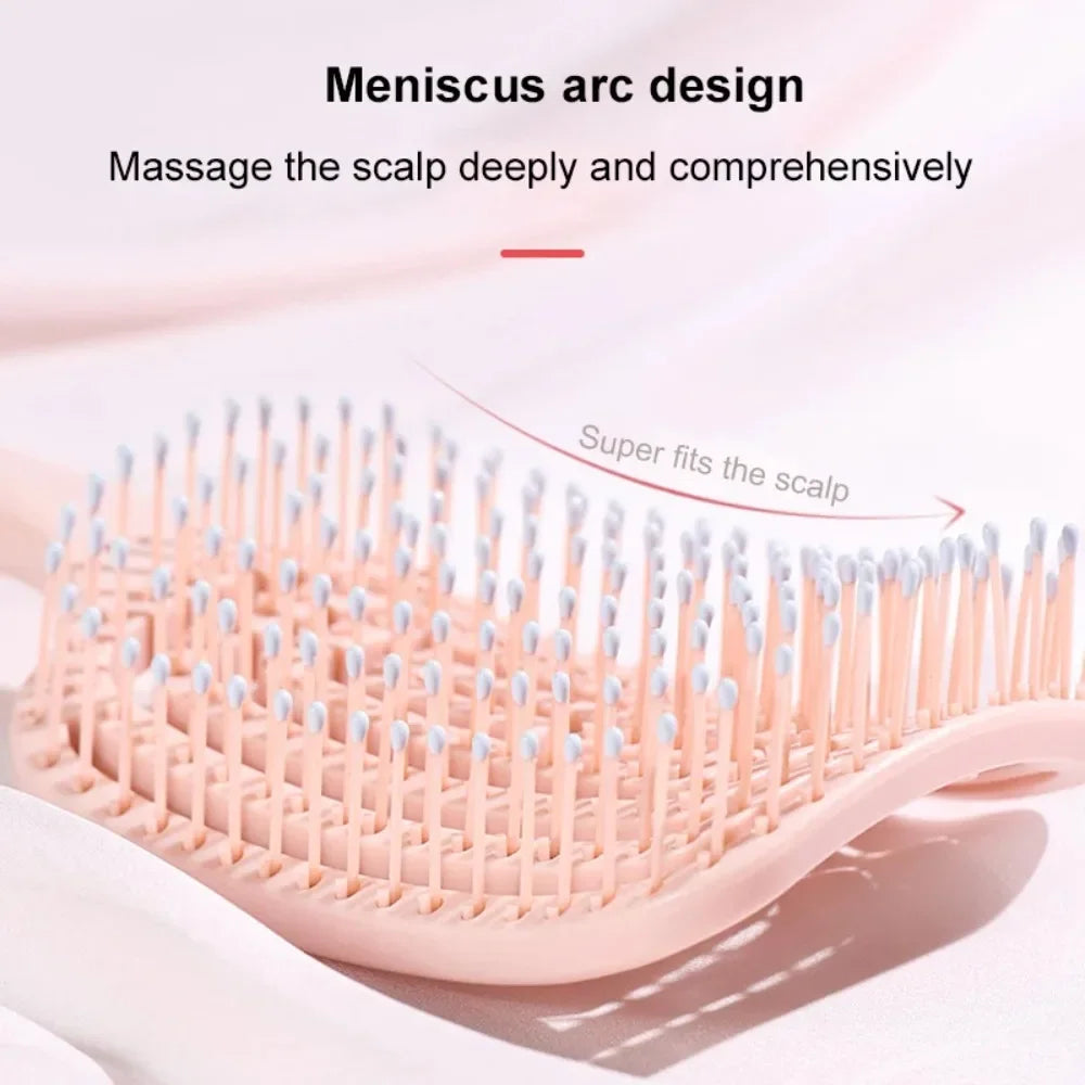 Scalp Bliss: Elastic Massage Detangling Hair Brush