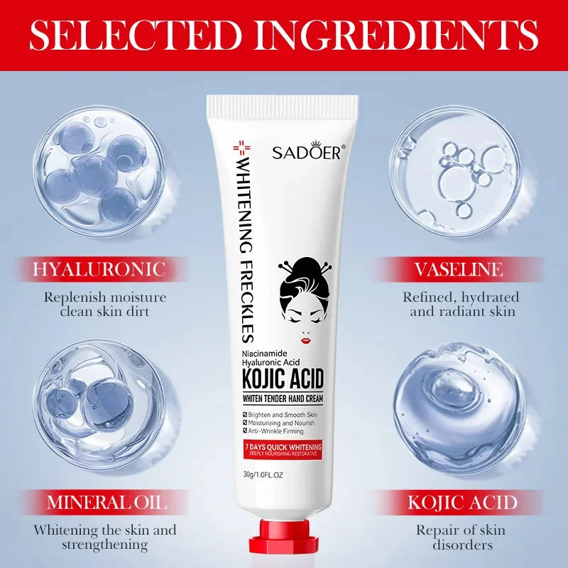 SADOER Kojic Acid Hand Cream MoisturizingAnti-chappingNourishingBrighteningHydrating Hand Creams Beauty Hands Skin Care Products - Surpriseshopper.com