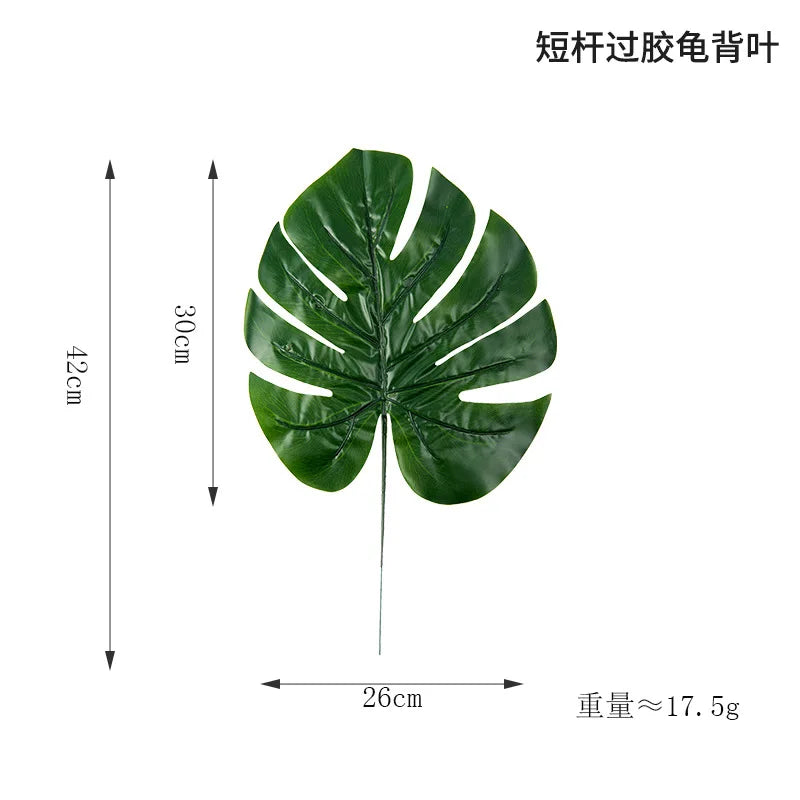 Artificial Tropical Monstera Kwai Palm Tree Leaves Home Garden Decoration Fake Plants Photography Background plante artificielle