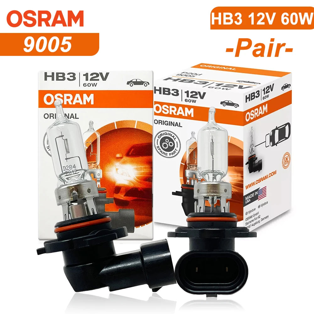 OSRAM 9005 HB3 12V 60W 3200K P20d Headlight Driving Car Halogen Light 3200K High Low Beam ORIGINAL Line for Lexus Honda