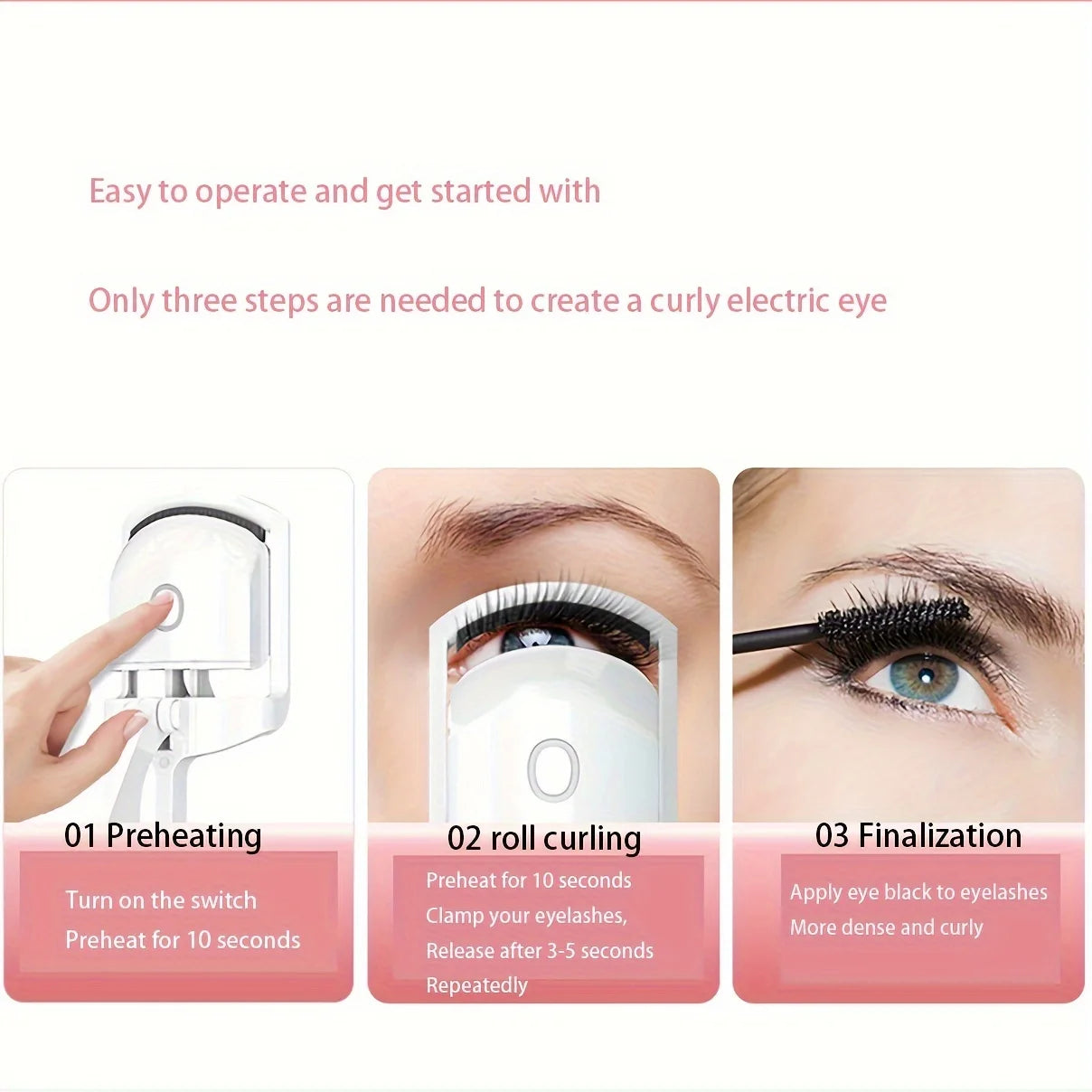 1 electric eyelash curler, eyelash curler curling device, long-lasting curling, portable for travel and makeup on the go - Surpriseshopper.com