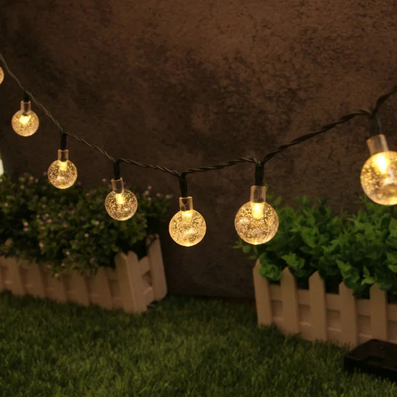 Solar Bubble Balls Lamp String Lights Outdoor Water Drops Outdoor Waterproof Orb Christmas Lights Patio Holiday Party - Surpriseshopper.com