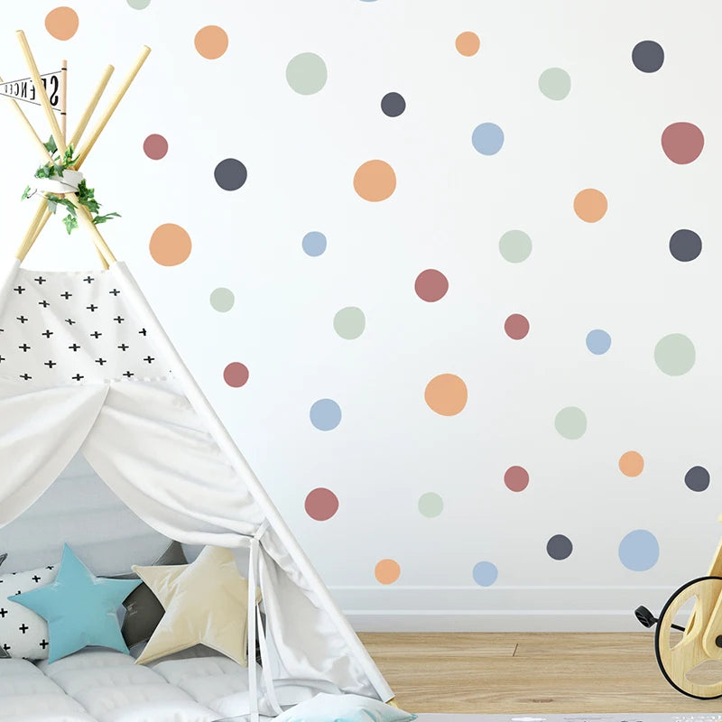 DotSplash: 60-Piece Irregular Polka Dot Wall Sticker Set