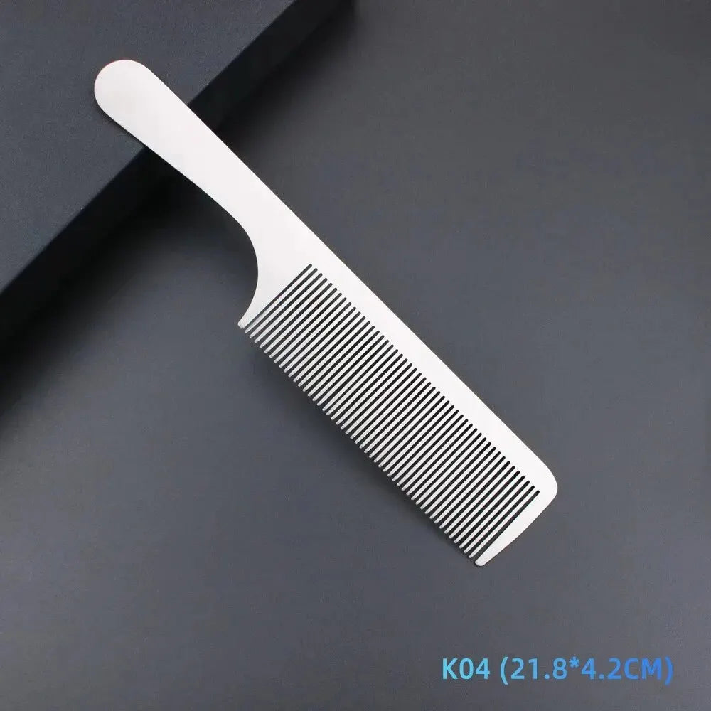 MJ Stainless Steel Cutting Metal Tail Combs Silver Fine Cutting Comb Set Hairdressing Steel Rat Tail Comb