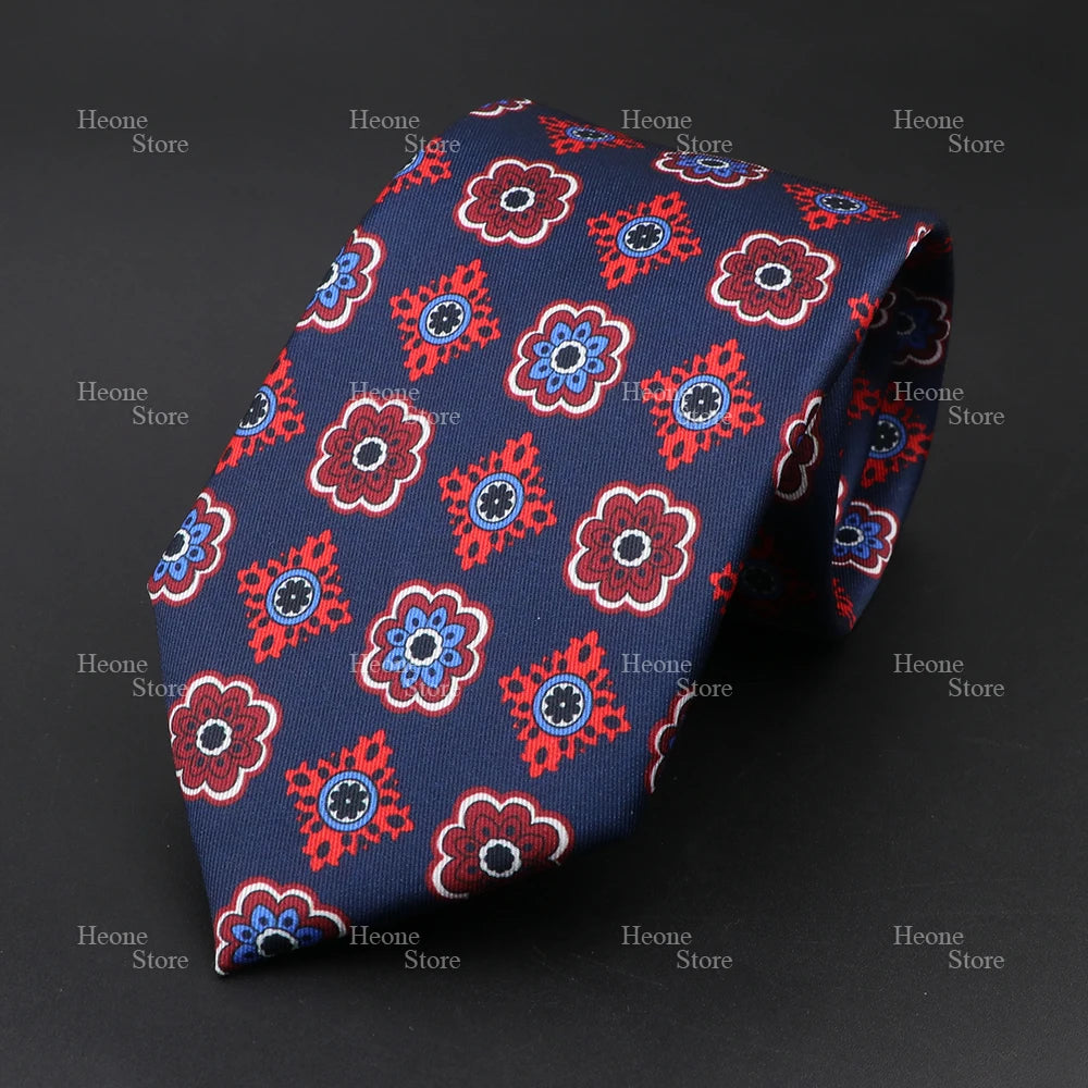 Super Soft Bohemian Silk Polyester Ties For Men Novelty Design Blue Light Color Wedding Office Business Gravata Printed Tie Gift