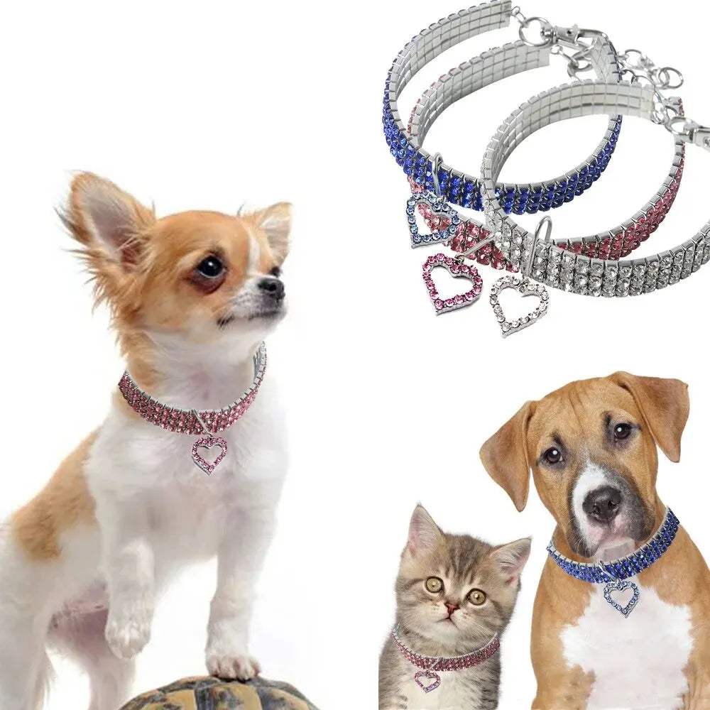 1pc Heart Shaped Pet Necklace Collar, Cute Cat And Dog Decoration Necklace