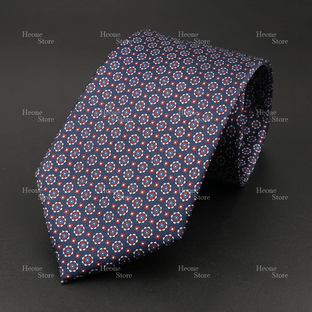 Super Soft Bohemian Silk Polyester Ties For Men Novelty Design Blue Light Color Wedding Office Business Gravata Printed Tie Gift