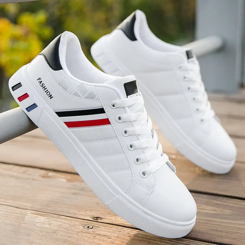 2024 Mens Casual Sneakers New Fashion Lace-up White Shoes Student Comfort Sports Plus Size Vulcanized Shoes Zapatillas De Hombre