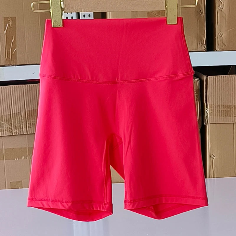 Women Sports Shorts High Waist Yoga Shorts Slim Fit Butt Lift Gym Running High Elastic Nylon Shorts Surpriseshopper.com