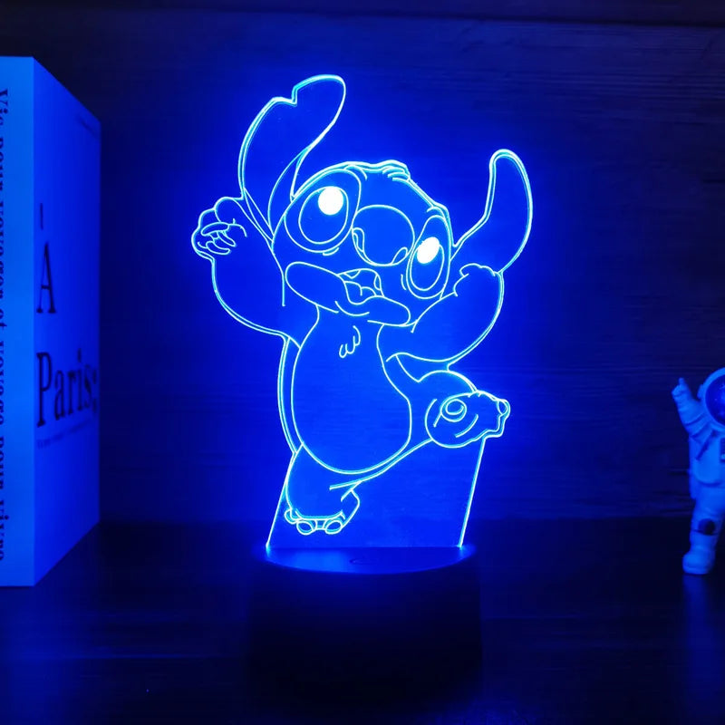 3D Illusion Stitch Night Light with Remote Control and Smart Touch Room Decor Lamp Birthday Valentine's Day Christmas Gifts