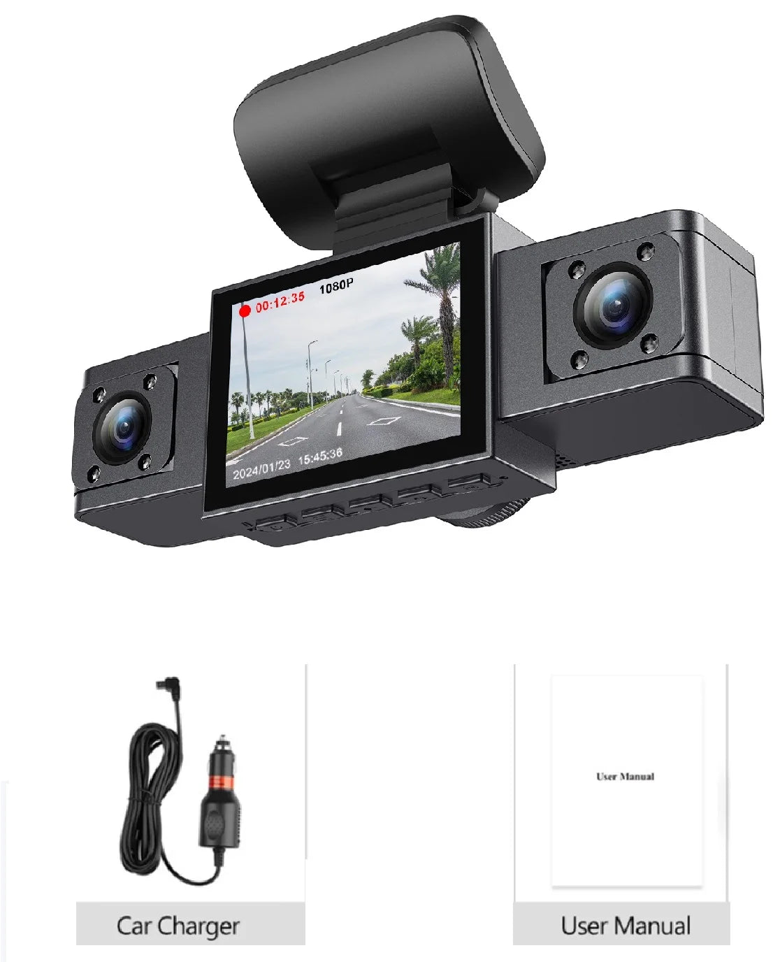 Triple Vision: Comprehensive 3-Channel Dash Cam