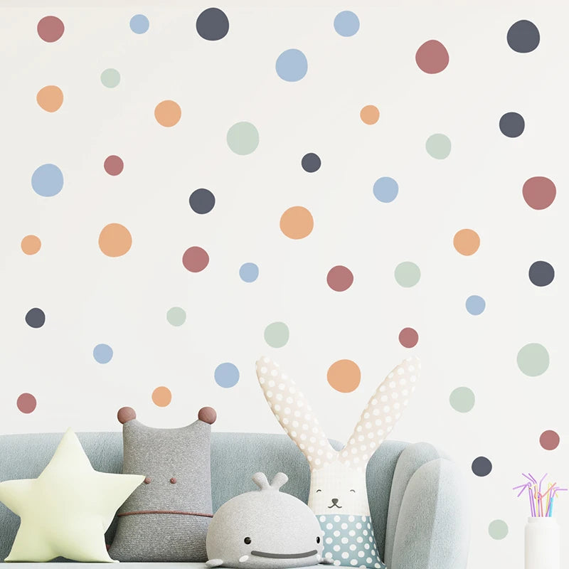 DotSplash: 60-Piece Irregular Polka Dot Wall Sticker Set