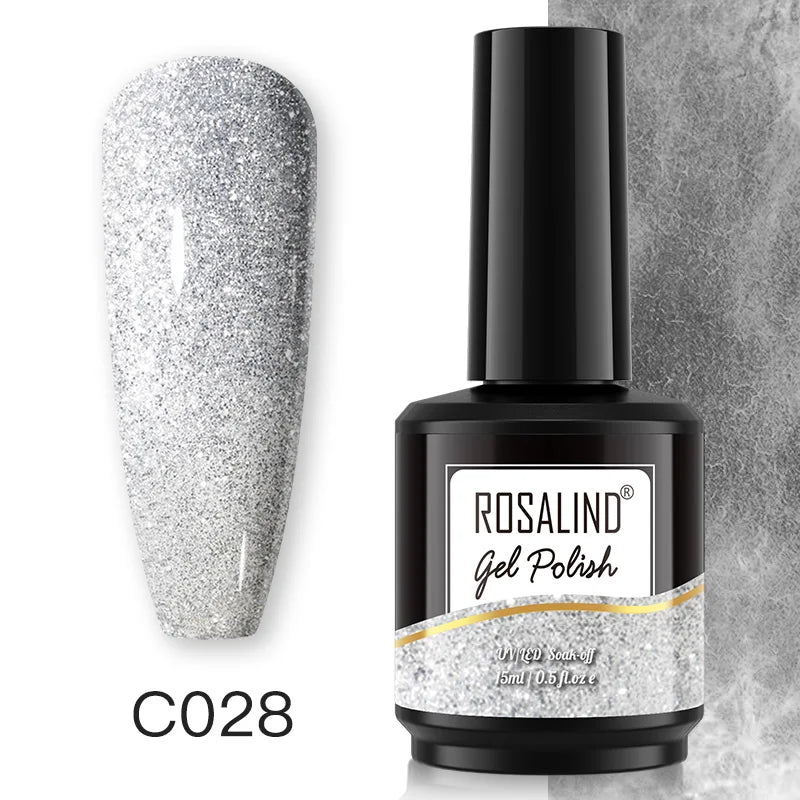 ROSALIND 15ML Pure Colors Nail Polish For Art Manciure Design Gel Nail Base Top Coat Semi Permanent Soak Off UV Gel Nail Varnish - Surpriseshopper.com