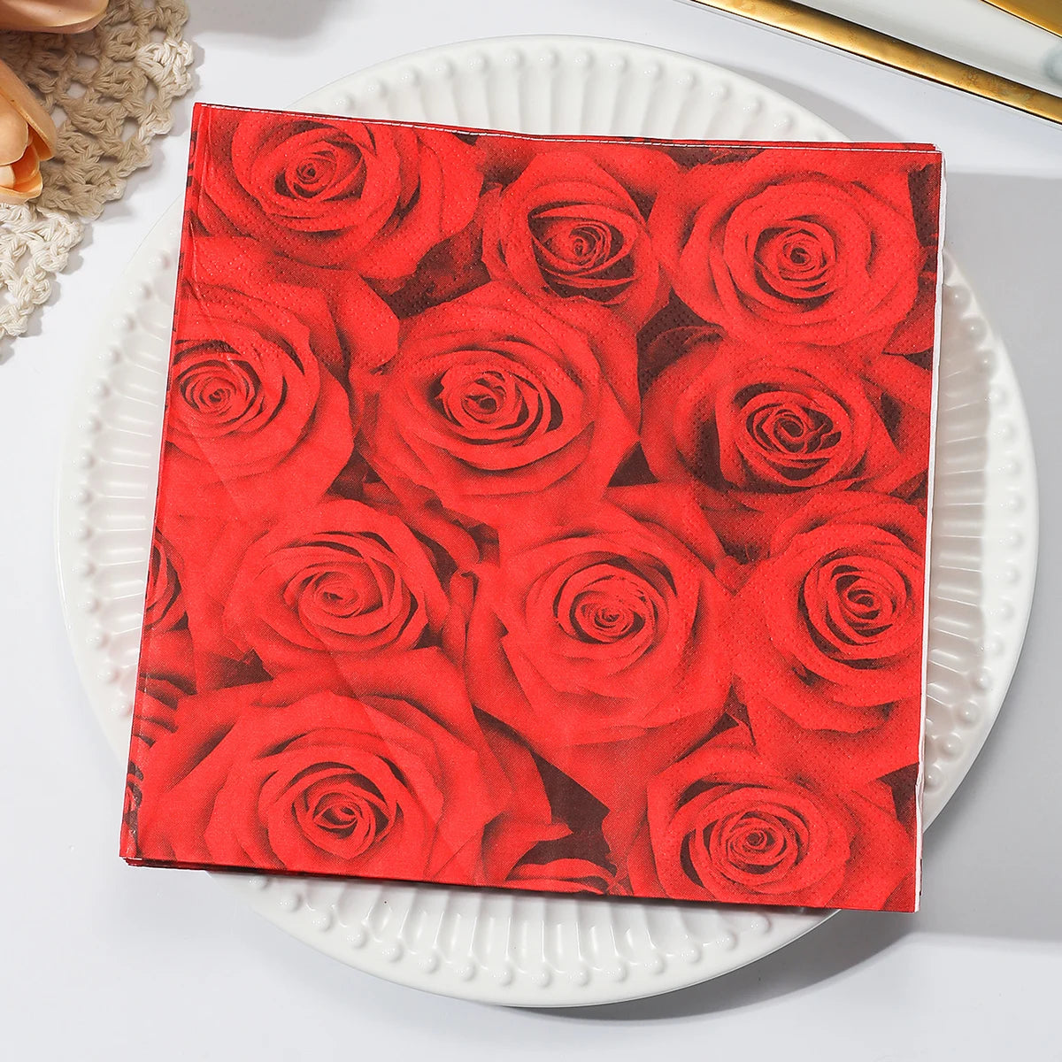 Ins Style Flower Paper Napkins Table Decorations Art Decoupage Napkin Disposable Birthday Party Serviettes