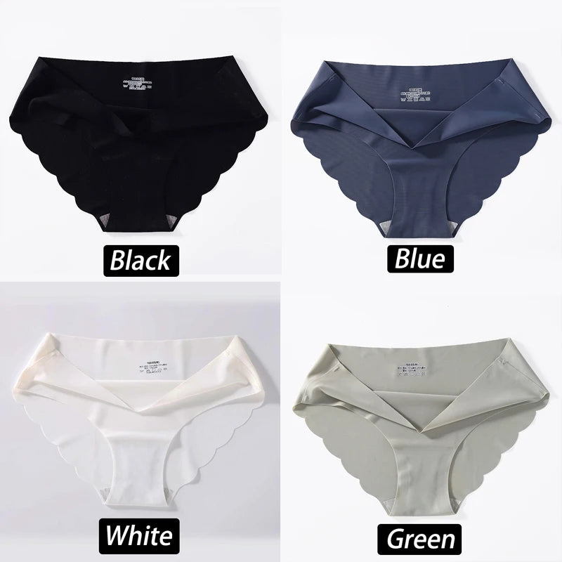 4PCS/Set Seamless Silk Briefs Sexy Panties For Women