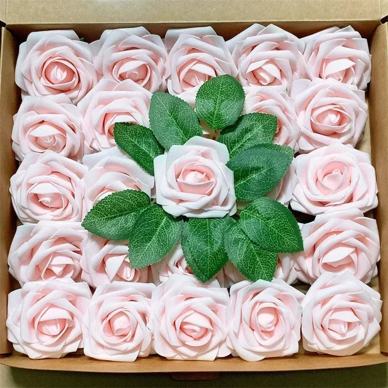 10/25/50Pcs Artificial Rose Flowers Foam Fake Flowers Roses for DIY Wedding Bouquets Party Home Decor Garden Decoration