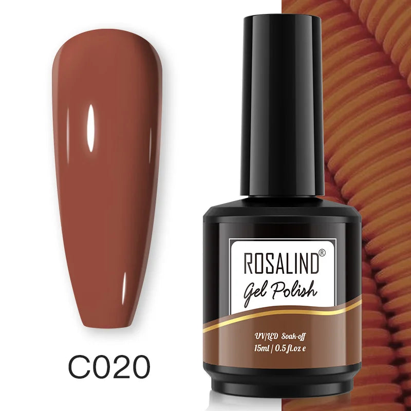 ROSALIND 15ML Pure Colors Nail Polish For Art Manciure Design Gel Nail Base Top Coat Semi Permanent Soak Off UV Gel Nail Varnish - Surpriseshopper.com