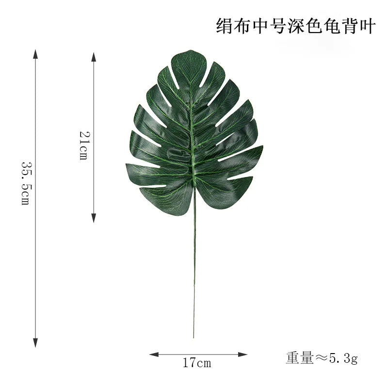 Artificial Tropical Monstera Kwai Palm Tree Leaves Home Garden Decoration Fake Plants Photography Background plante artificielle