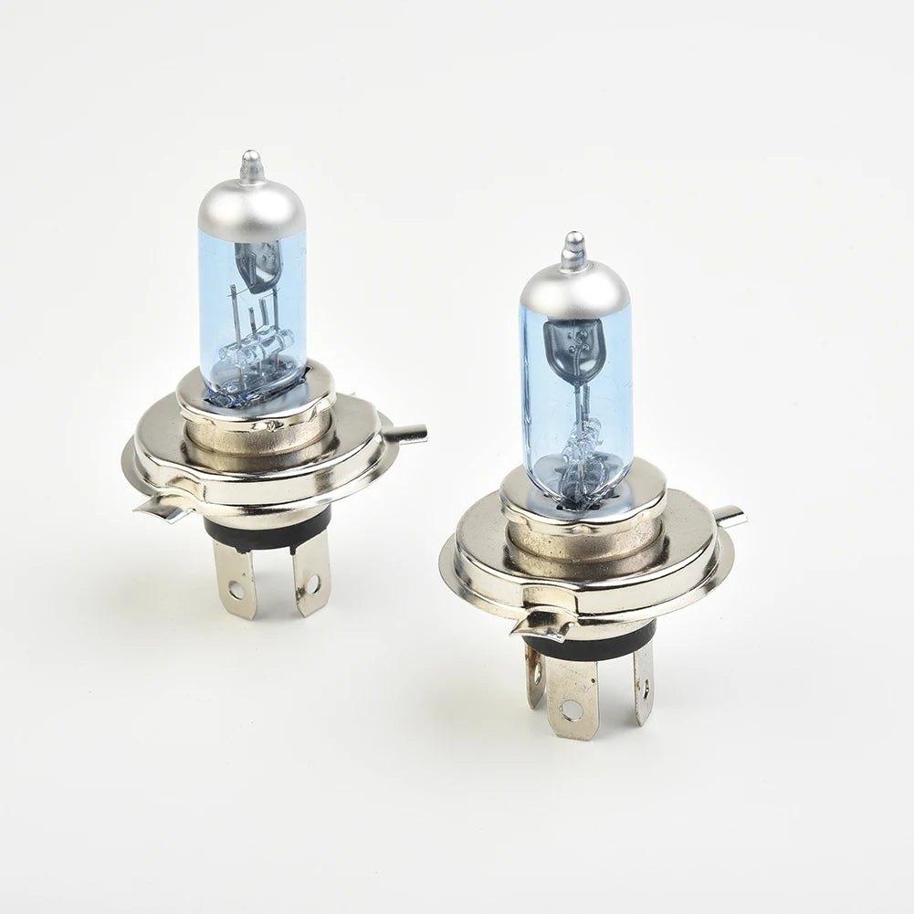 2pcs H4 100W 4500K Car Xenon Gas Halogen Headlight 12V Super Bright Lamp Bulbs Blue Shell Automobile Daytime Running Lights