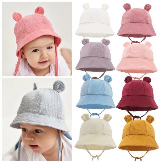 1pc TinyTrekker: Kids' Soft Cotton Adventure Bucket Hat