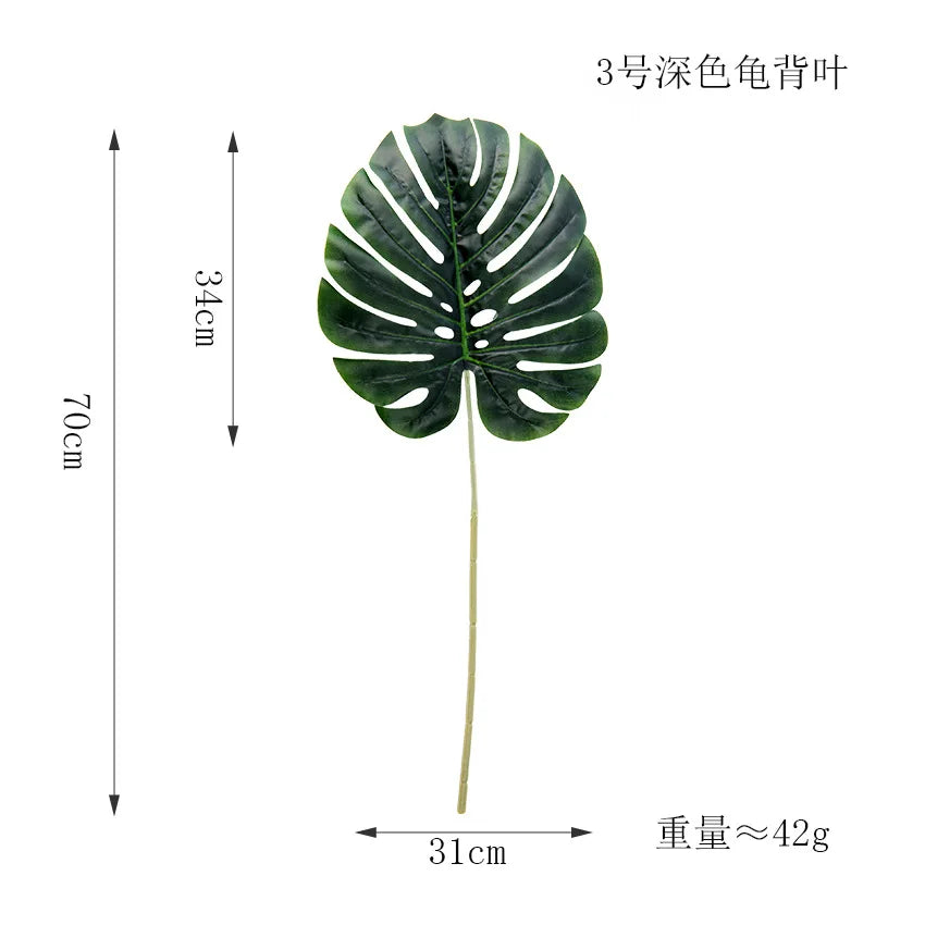 Artificial Tropical Monstera Kwai Palm Tree Leaves Home Garden Decoration Fake Plants Photography Background plante artificielle