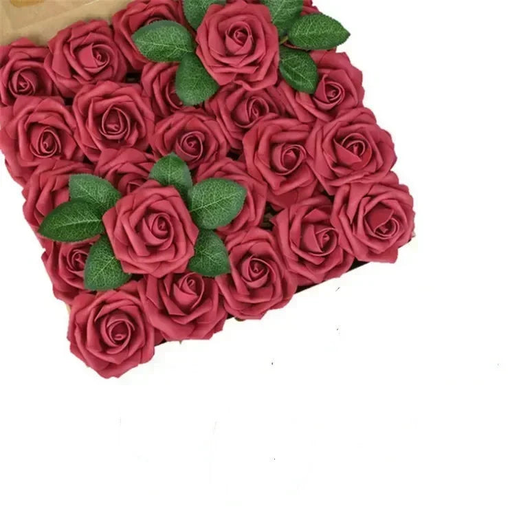 10/25/50Pcs Artificial Rose Flowers Foam Fake Flowers Roses for DIY Wedding Bouquets Party Home Decor Garden Decoration