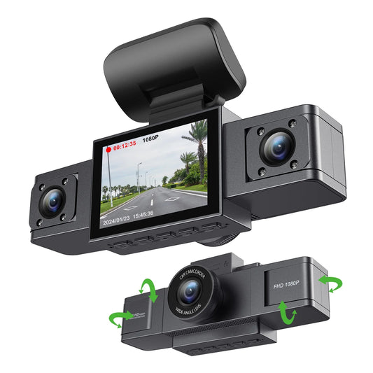 Triple Vision: Comprehensive 3-Channel Dash Cam