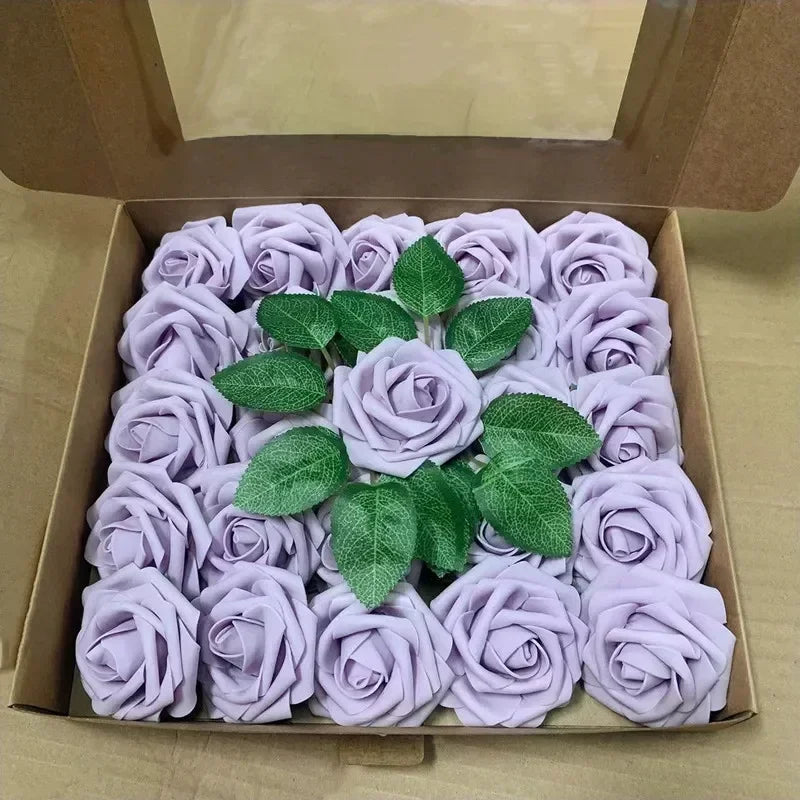 10/25/50Pcs Artificial Rose Flowers Foam Fake Flowers Roses for DIY Wedding Bouquets Party Home Decor Garden Decoration